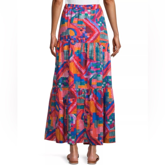 NWT Johnny Was Summer Daydream Poplin Tiered Maxi Skirt - Picture 3 of 9
